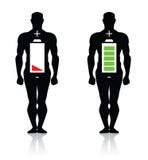 Batería alta-baja del cuerpo humano aislada libre illustration Batería alta-baja del cuerpo humano aislada libre illustration