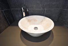 Bathroom detail with round marble wash basin royalty free stock photo Bathroom detail with round marble wash basin royalty free stock photo