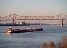 BATON ROUGE, USA - 2015: A Bridge Joining Baton Rouge And Port Allen. Royalty Free Stock Photography BATON ROUGE, USA - 2015: A Bridge Joining Baton Rouge And Port Allen. Royalty Free Stock Photography