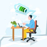 Batterie active d'ordinateur portable de travail d'homme d'affaires pleine Images libres de droits Batterie active d'ordinateur portable de travail d'homme d'affaires pleine Images libres de droits