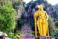 Batu Caves Statue And Entrance Near Kuala Lumpur, Malaysia Stock Photos Batu Caves Statue And Entrance Near Kuala Lumpur, Malaysia Stock Photos