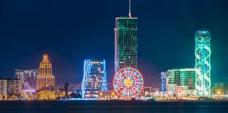 Batumi, Adjara, Georgia. Panorama Of Modern Architecture In Seafront royalty free stock image Batumi, Adjara, Georgia. Panorama Of Modern Architecture In Seafront royalty free stock image