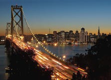 Bay Bridge & San Francisco at night Royalty Free Stock Images Bay Bridge & San Francisco at night Royalty Free Stock Images