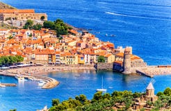 Bay City scénique et historique de Collioure-, au sud des Frances photo libre de droits Bay City scénique et historique de Collioure-, au sud des Frances photo libre de droits