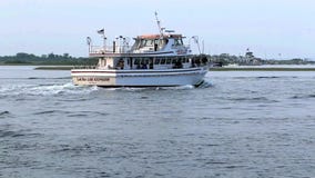 Charter Fishing Boat the Laura Lee Express Leaving Captree Boat Basin for a  Night of Fishing Stock Footage - Video of long, outdoors: 197319668