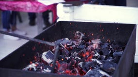 BBQ grill i jarzy? si? w?gle zbiory wideo BBQ grill i jarzy? si? w?gle zbiory wideo