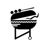 Bbq icon vector sign and symbol isolated on white background, Bbq logo concept royalty free illustration Bbq icon vector sign and symbol isolated on white background, Bbq logo concept royalty free illustration