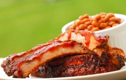 BBQ Ribs and beans