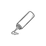 BBq tomato sauces in bottle hand drawn sketch icon Royalty Free Stock Photography BBq tomato sauces in bottle hand drawn sketch icon Royalty Free Stock Photography