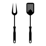 BBQ εργαλεία Spatula και δίκρανο διανυσματική απεικόνιση BBQ εργαλεία Spatula και δίκρανο διανυσματική απεικόνιση