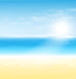 Beach And Tropical Sea With Sun Stock Photo
