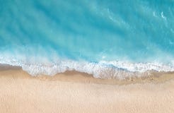 Beach And Waves From Top View. Summer Seascape From Air. Top View From Drone. Royalty Free Stock Images Beach And Waves From Top View. Summer Seascape From Air. Top View From Drone. Royalty Free Stock Images