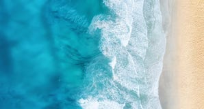 Beach And Waves From Top View. Turquoise Water Background From Top View. Stock Photos Beach And Waves From Top View. Turquoise Water Background From Top View. Stock Photos