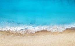 Beach And Waves From Top View. Turquoise Water Background From Top View. Summer Seascape From Air. Royalty Free Stock Photography Beach And Waves From Top View. Turquoise Water Background From Top View. Summer Seascape From Air. Royalty Free Stock Photography