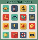 Beach Flat Icons. Vector Set. Royalty Free Stock Image Beach Flat Icons. Vector Set. Royalty Free Stock Image