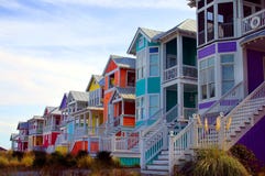 Beach houses. Row of colorful beach houses Beach houses. Row of colorful beach houses