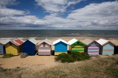 Beach Huts On The Beach, Melbourne, Australia Royalty Free Stock Photo