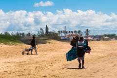 Beach souvenir seller in Mozambique royalty free stock photography Beach souvenir seller in Mozambique royalty free stock photography