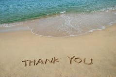 Beach writing. Thanks Message left in the sandy beach Beach writing. Thanks Message left in the sandy beach
