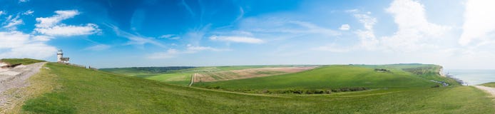 Beachy Head fyrpanorama arkivfoto Beachy Head fyrpanorama arkivfoto