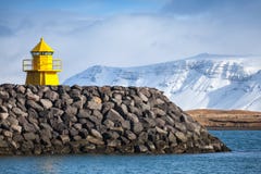 Beacon In The Entrance To Reykjavik Port Stock Photos Beacon In The Entrance To Reykjavik Port Stock Photos