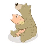 Bear and Salmon vector illustration Bear and Salmon vector illustration