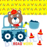 Bear and dozer vector vector illustration Bear and dozer vector vector illustration
