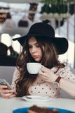 Beatiful girl is sitting in the cafe royalty free stock photo Beatiful girl is sitting in the cafe royalty free stock photo