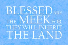 Beatitudes Meek Plain Text Light Blue Royalty Free Stock Image