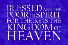 Beatitudes Poor In Spirit Blue Royalty Free Stock Photography