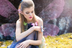 Beau papillon doux mignon sexy d'elfe de fille images stock Beau papillon doux mignon sexy d'elfe de fille images stock