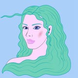 Beau portrait de fille de Verseau illustration stock Beau portrait de fille de Verseau illustration stock