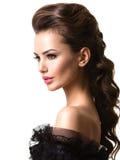 Beau visage d'une jeune femme sexy avec de longs poils image stock Beau visage d'une jeune femme sexy avec de longs poils image stock