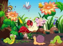 Beaucoup d'insectes dans le jardin illustration libre de droits Beaucoup d'insectes dans le jardin illustration libre de droits