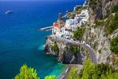 Beautiful Amalfi coast of Italy - view of Atrani stock photos Beautiful Amalfi coast of Italy - view of Atrani stock photos