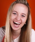 Beautiful And Happy Face With Long Hair Stock Photography