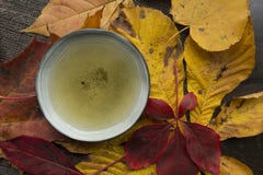 Autumn tea time still life top view closup Stock Image Autumn tea time still life top view closup Stock Image