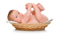 Beautiful Baby Boy Lies In Pad Royalty Free Stock Photos