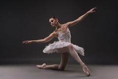 Beautiful ballerina in a gracefull pose in the dark Royalty Free Stock Photography Beautiful ballerina in a gracefull pose in the dark Royalty Free Stock Photography