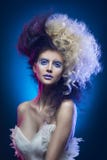 Beautiful big breasted girl with vanguard makeup and a hairstyle stock images Beautiful big breasted girl with vanguard makeup and a hairstyle stock images