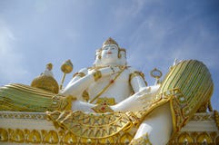 Beautiful Big White Statue Of Brahma Royalty Free Stock Image