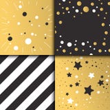 Beautiful birthday invitation card design gold and black colors Stock Photos Beautiful birthday invitation card design gold and black colors Stock Photos