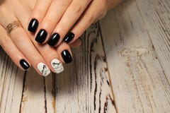 beautiful black manicure stock image beautiful black manicure stock image