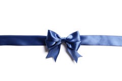 Beautiful Blue bow and ribbon isolated on white background. stock photography Beautiful Blue bow and ribbon isolated on white background. stock photography