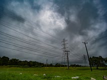 Beautiful blue overcast, cloudy sky royalty free stock photography Beautiful blue overcast, cloudy sky royalty free stock photography