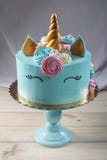 Beautiful bright cake decorated in the form of fantasy unicorn. Concept of a festive dessert for kids birthday stock photo Beautiful bright cake decorated in the form of fantasy unicorn. Concept of a festive dessert for kids birthday stock photo