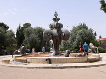 Fountain with lions in Bloomfield park, jerusalem, israel royalty free stock photo Fountain with lions in Bloomfield park, jerusalem, israel royalty free stock photo