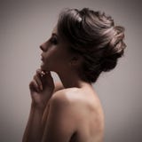 Beautiful Brunette Woman. Retro Fashion Image. royalty free stock photos Beautiful Brunette Woman. Retro Fashion Image. royalty free stock photos