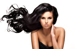 Beautiful Brunette Woman With Long Black Hair Royalty Free Stock Photography Beautiful Brunette Woman With Long Black Hair Royalty Free Stock Photography
