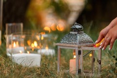Candles burn in glass flasks royalty free stock image Candles burn in glass flasks royalty free stock image